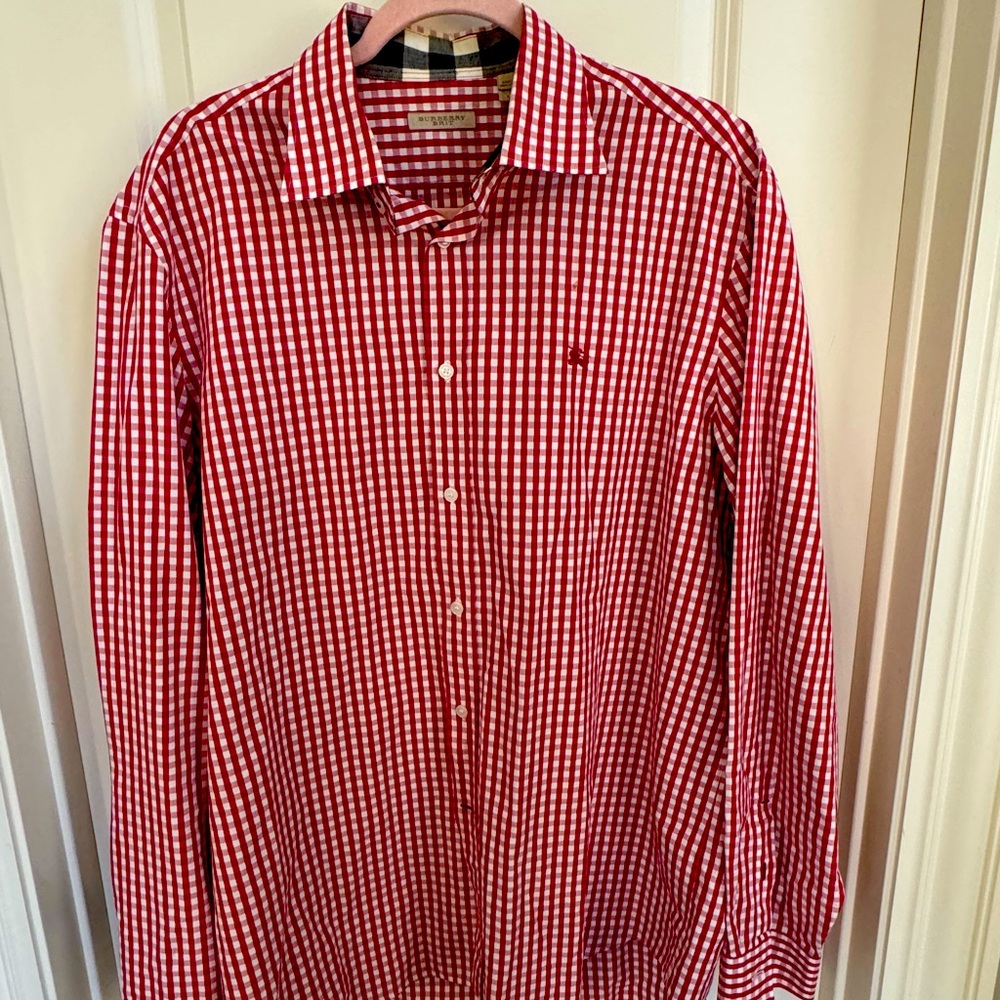 Burberry Brit Men’s Red Gingham Button Down. Size XL.